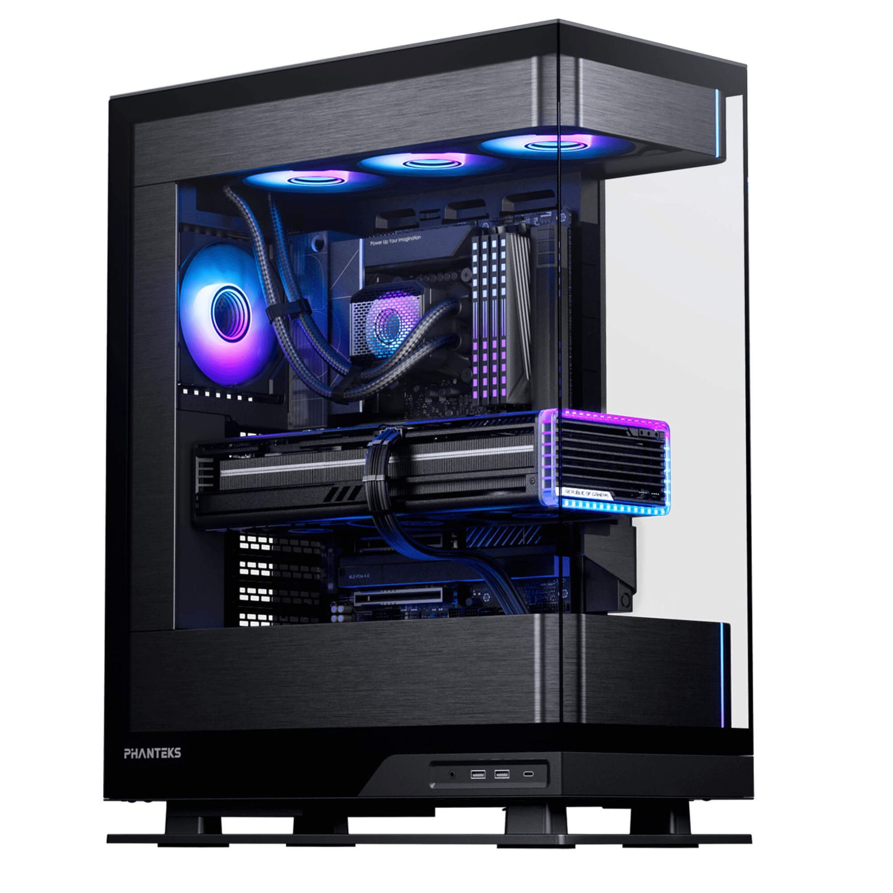 PPHANTEKS Evolv Series X2 Case Tempered Glass Windows, DRGB, Satin Black