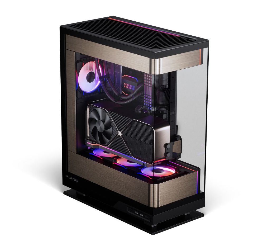 PPHANTEKS Evolv Series X2 Case Tempered Glass Windows, DRGB, Satin Black/Gold