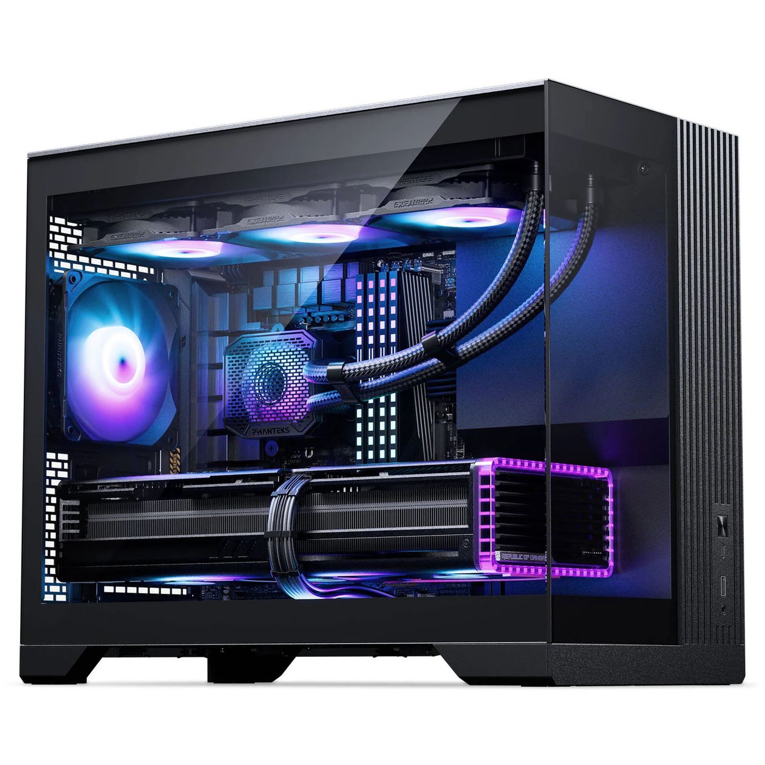 PHANTEKS XT V3 MATX ház, 3 db 120 mm-es ventilátorral, edzett üveg ablak, fekete