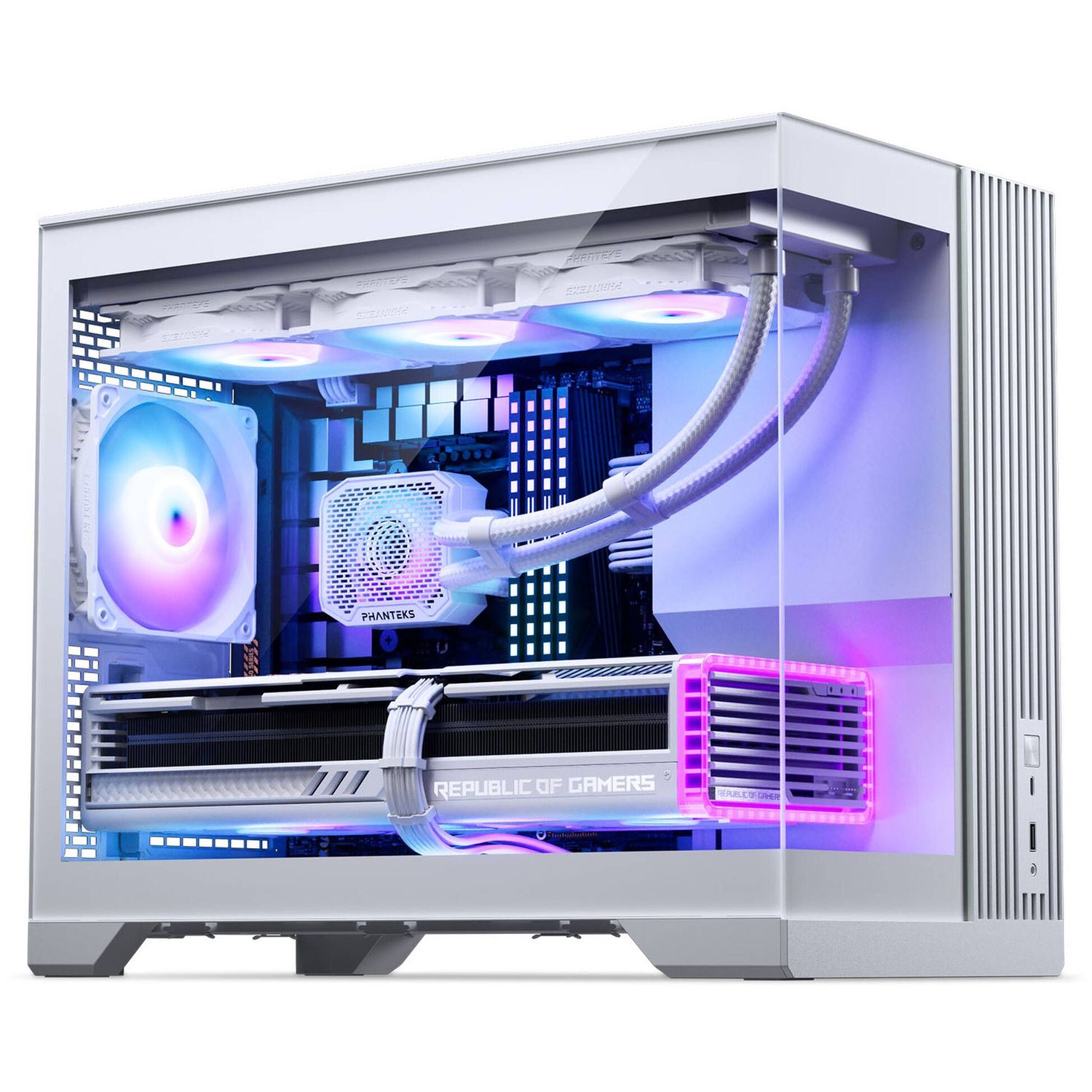PHANTEKS XT V3 MATX ház, 3 db 120 mm-es ventilátorral, edzett üveg ablak, fehér