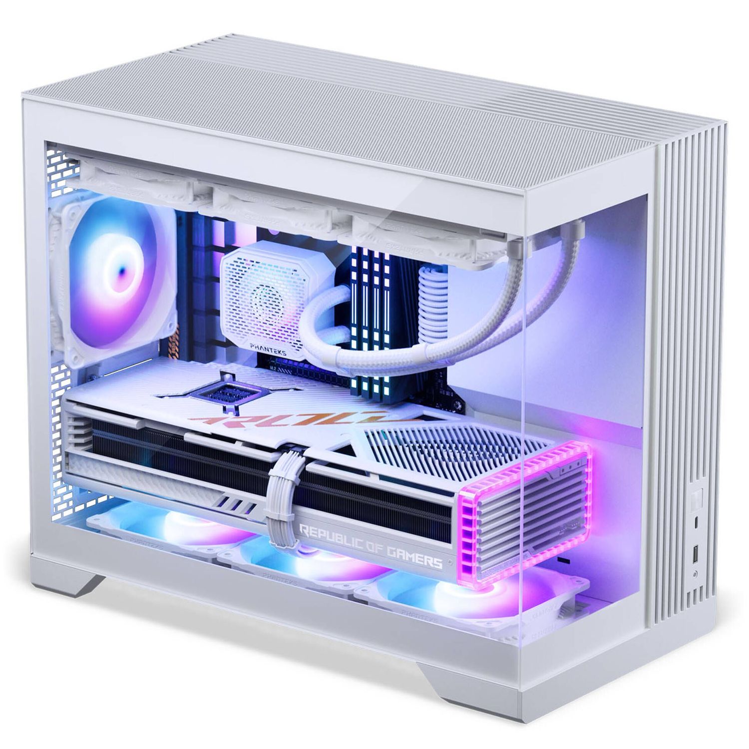 PHANTEKS XT V3 MATX ház, 3 db 120 mm-es ventilátorral, edzett üveg ablak, fehér