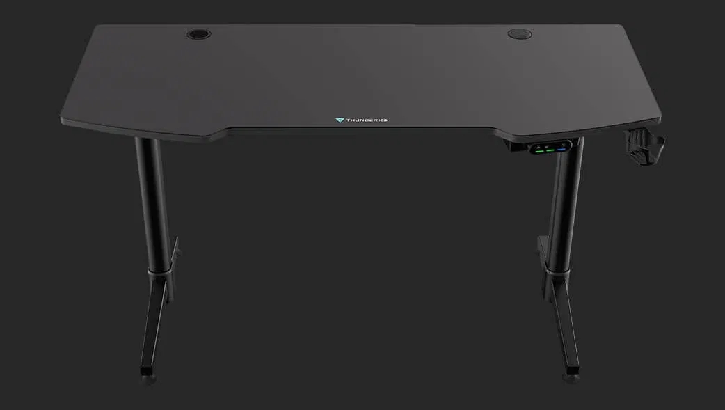 Gamer asztal ThunderX3 ED7 1400 x 600 x 730 - 1230 mm Elektromosan állítható Fekete
