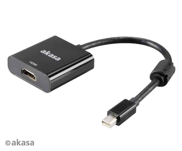 Cable DisplayPort transformer Akasa Mini DisplayPort - HDMI 4K Black Active