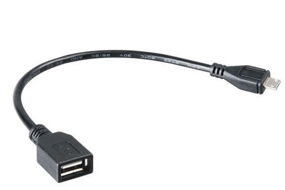 Micro USB male to USB Type A female OTG cable