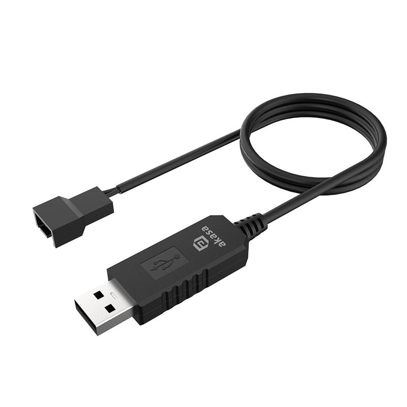 Kábel USB Átalakító Akasa 5–12 V DC átalakító kábel USB-ről 3tűs és 4tűs vetilátorhoz