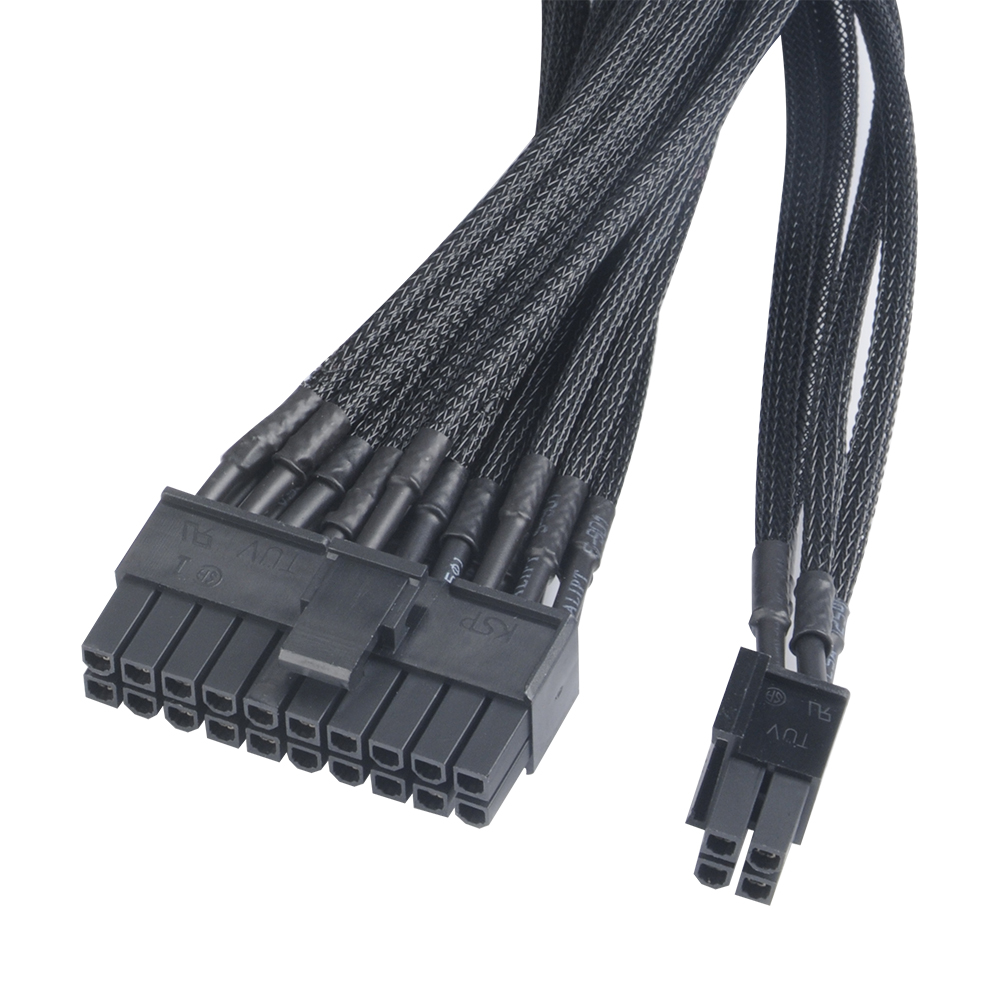 Kábel Akasa Flexa P24 24pin ATX hosszabbító 40cm harisnyázott fekete