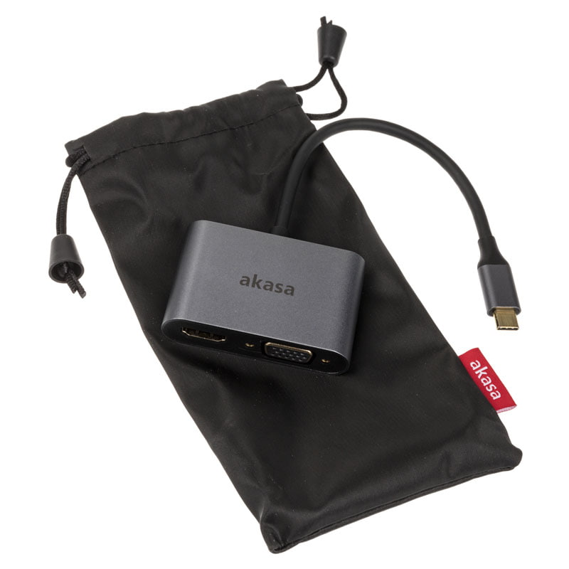 Kábel USB Átalakító Akasa USB 3.1 Type-C (Male) - D-Sub + HDMI Adapter