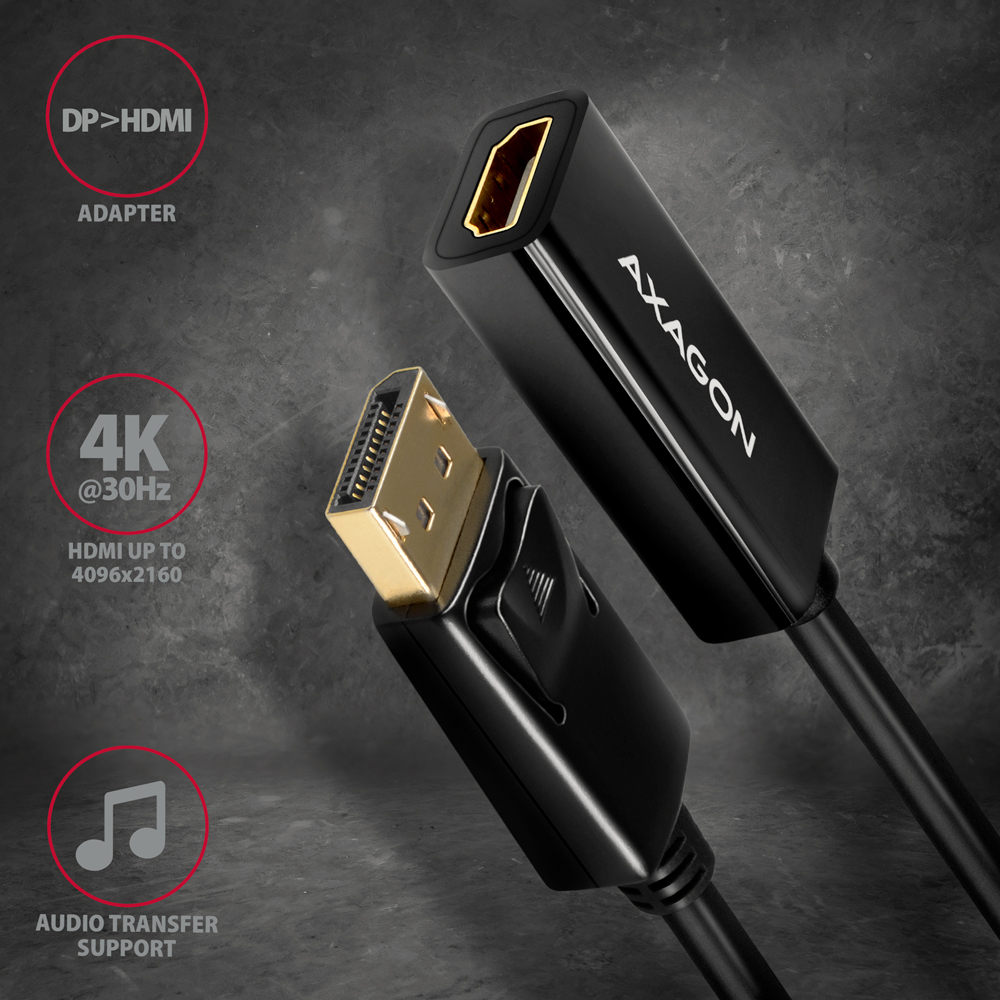 AXAGON RVD-HI14N DisplayPort > HDMI 1.4 adapter 4K/30Hz