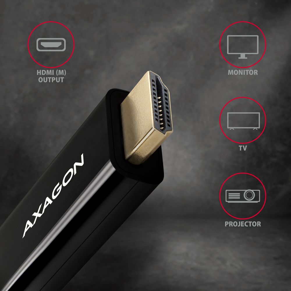Cable Axagon RVDM-HI14C2 Mini DP > HDMI Cable 1.8 m, 4K/30Hz