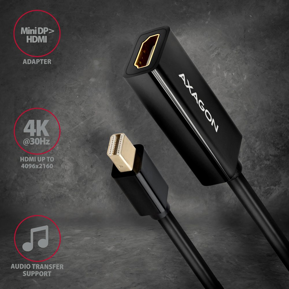 Axagon RVDM-HI14N Mini DisplayPort – HDMI 1.4 Adapter