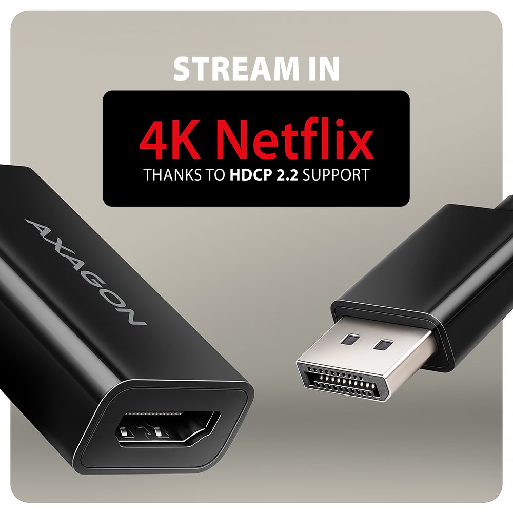 Kábel Axagon RVD-HI20N DP > HDMI adapter 4K/60Hz, 15cm