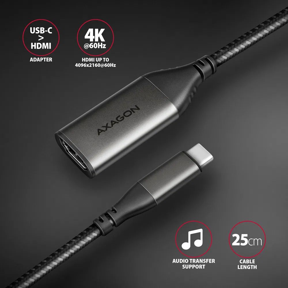 Adapter Axagon RVC-HI2M USB-C to HDMI 2.0a Adapter