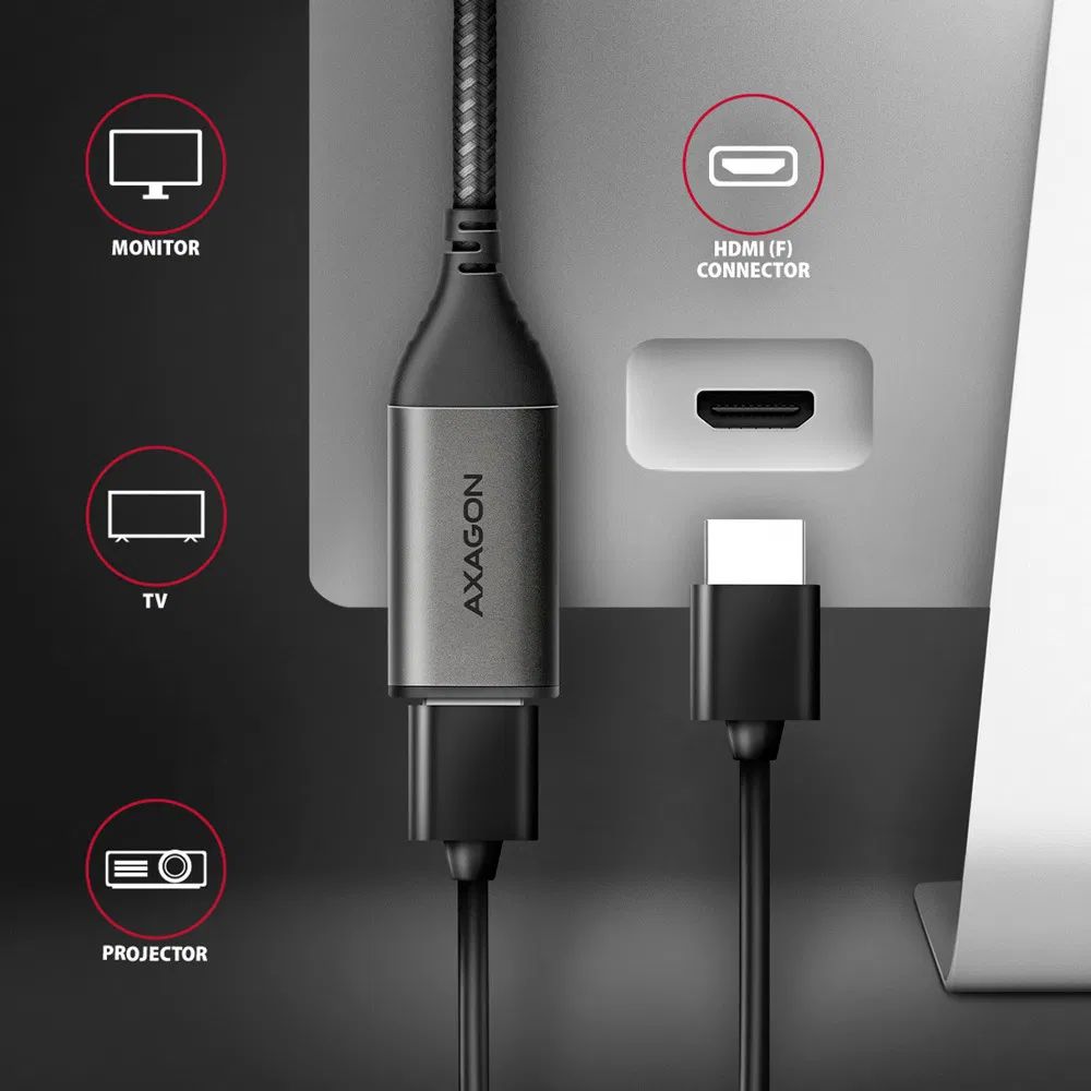 Adapter Axagon RVC-HI2M USB-C to HDMI 2.0a Adapter