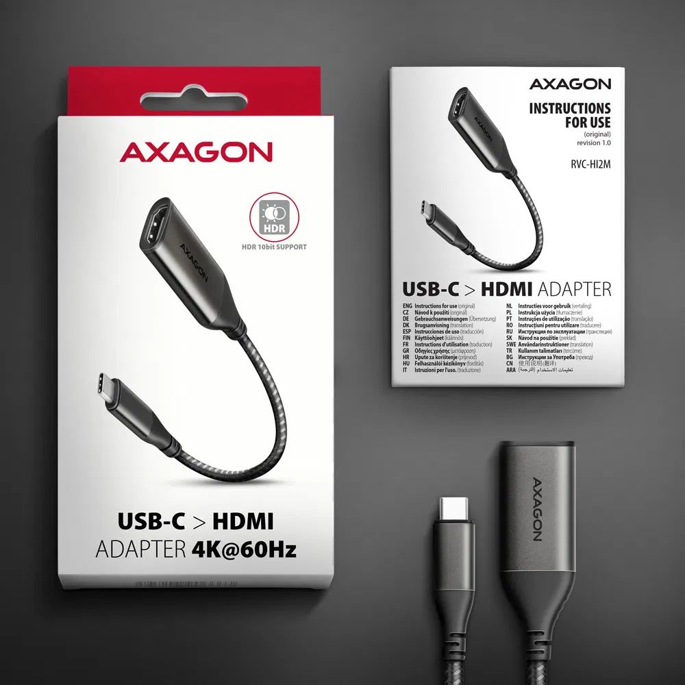 Adapter Axagon RVC-HI2M USB-C to HDMI 2.0a Adapter