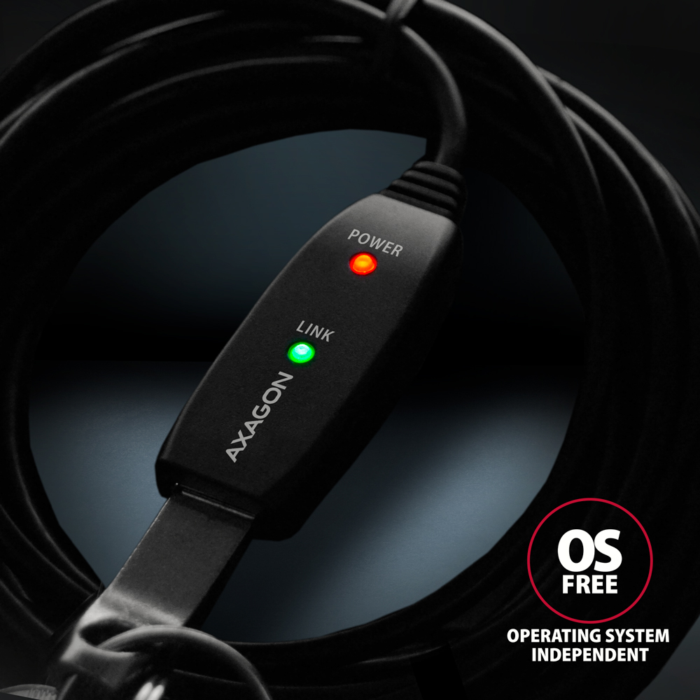 Kábel AXAGON ADR-207 USB repeater/hosszabbító kábel 7.5 m