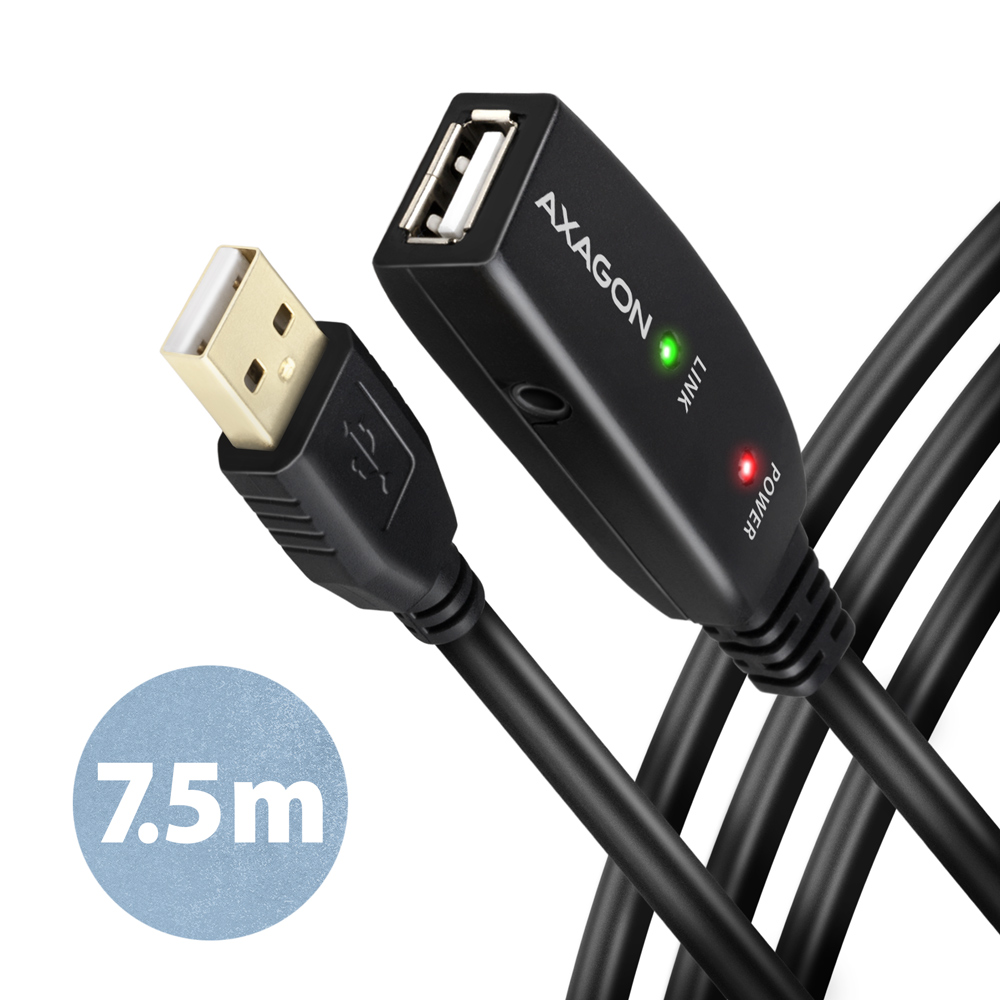 Kábel AXAGON ADR-207 USB repeater/hosszabbító kábel 7.5 m