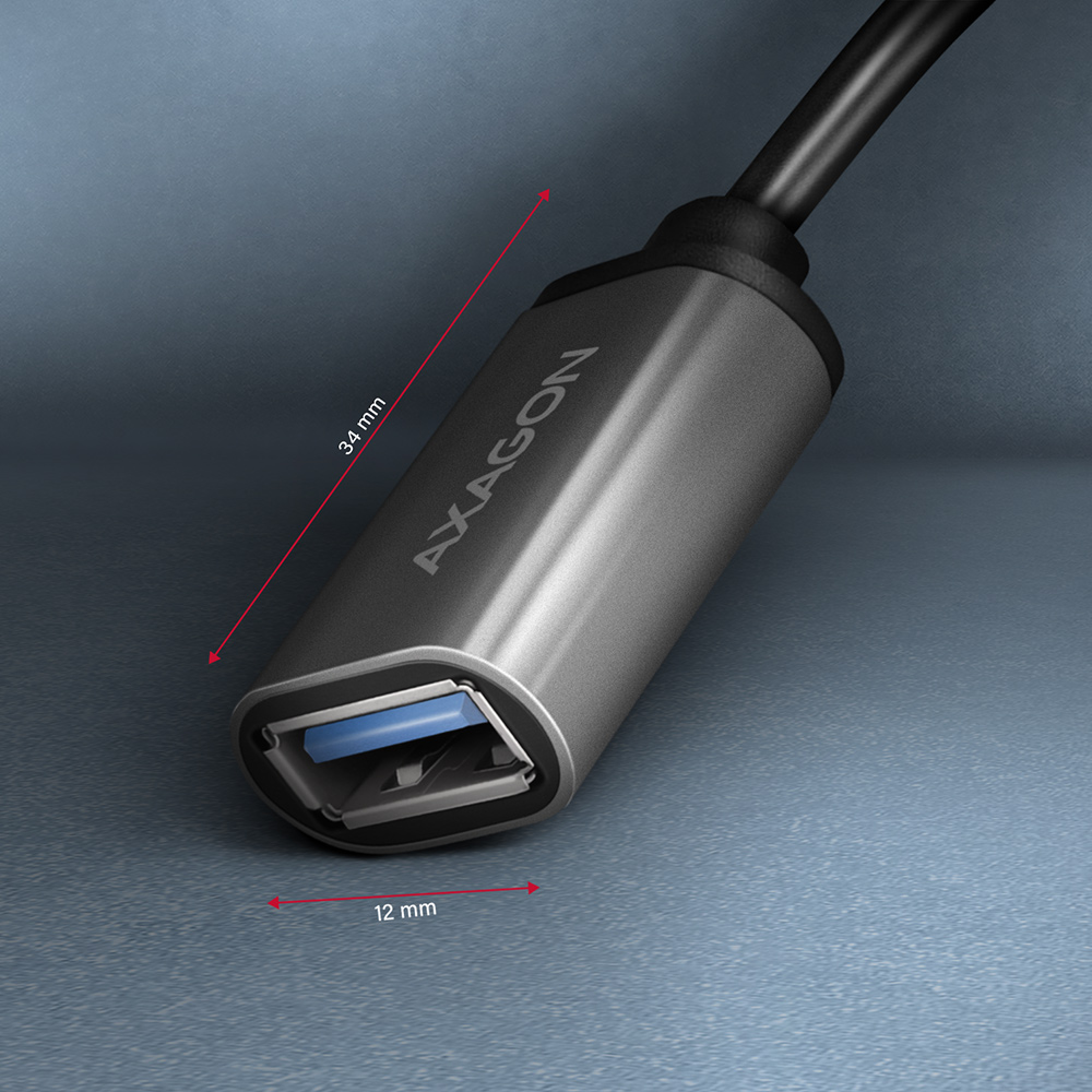 AXAGON RUCM-AFAC USB-C 3.2 Gen 1 to USB-A, black - 0,2m