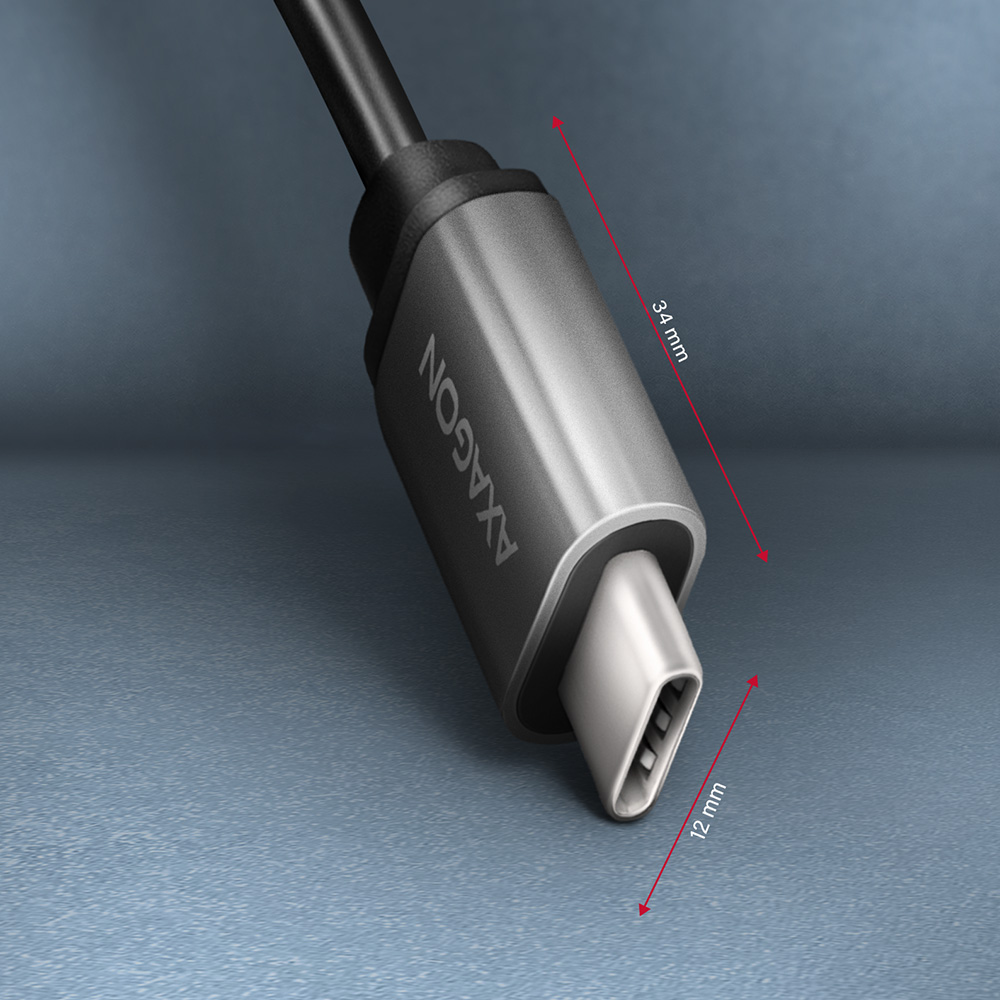 AXAGON RUCM-AFAC USB-C 3.2 Gen 1 to USB-A, black - 0,2m