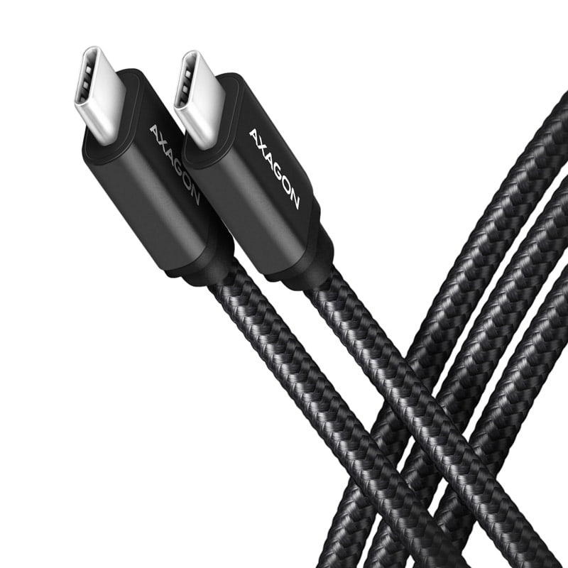 Kábel Axagon USB 3.2 gen1 Type-C - Type-C, PD 60W 3A, 2m, Fekete