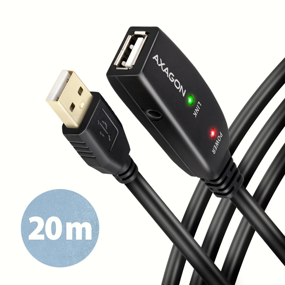 AXAGON ADR-220 USB 2.0 A-M -> A-F active extension/repeater cable 20m