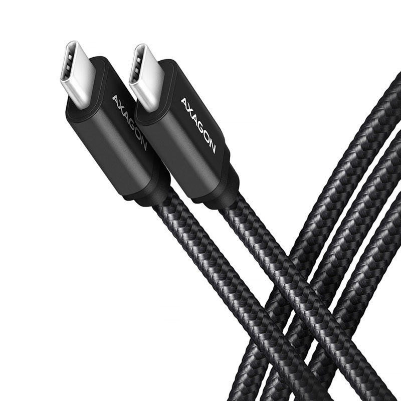 Kábel Axagon USB Type-C - Type-C töltőkábel, PD 240W 5A, 1m, Fekete
