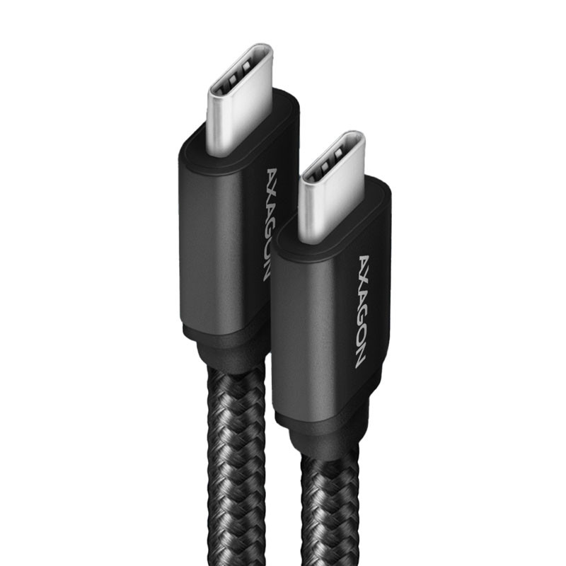 Kábel Axagon USB Type-C - Type-C töltőkábel, PD 240W 5A, 2m, Fekete