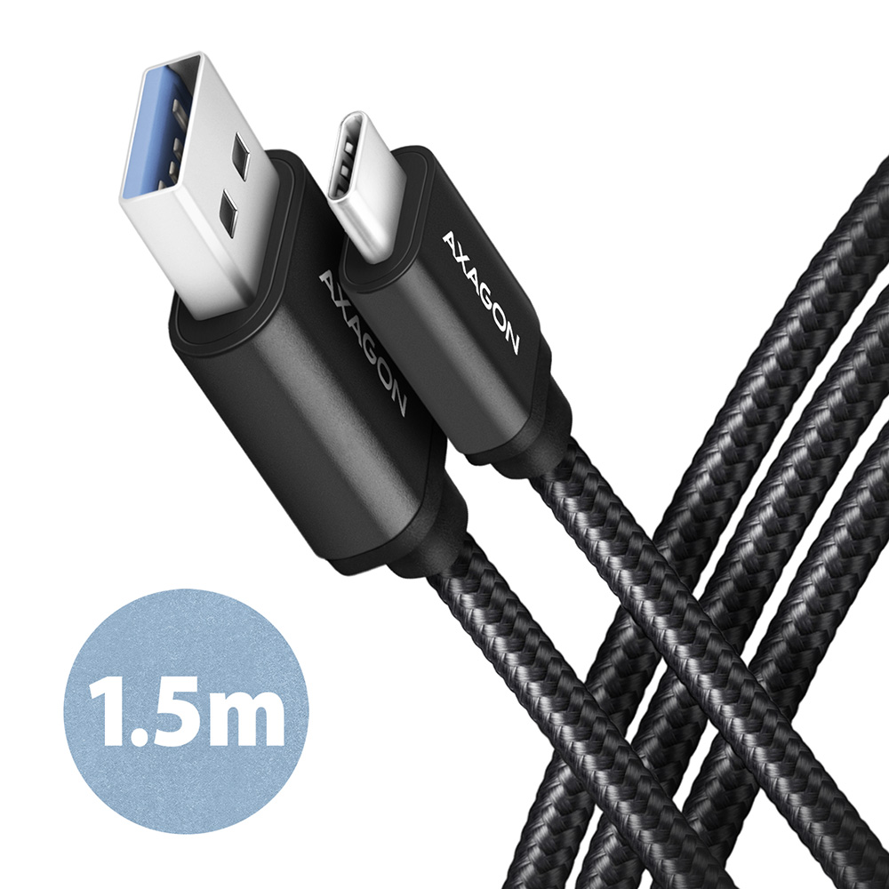 Kábel Axagon BUCM3-AM15AB USB C - USB A 3.2 Gen 1 1,5 m, fekete