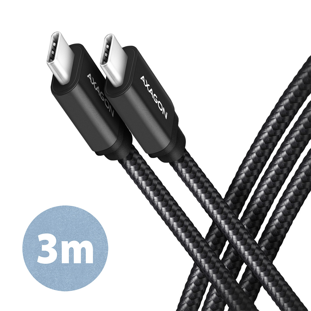 Kábel Axagon BUCM3-CM30AB USB C - USB C 3 m, fekete
