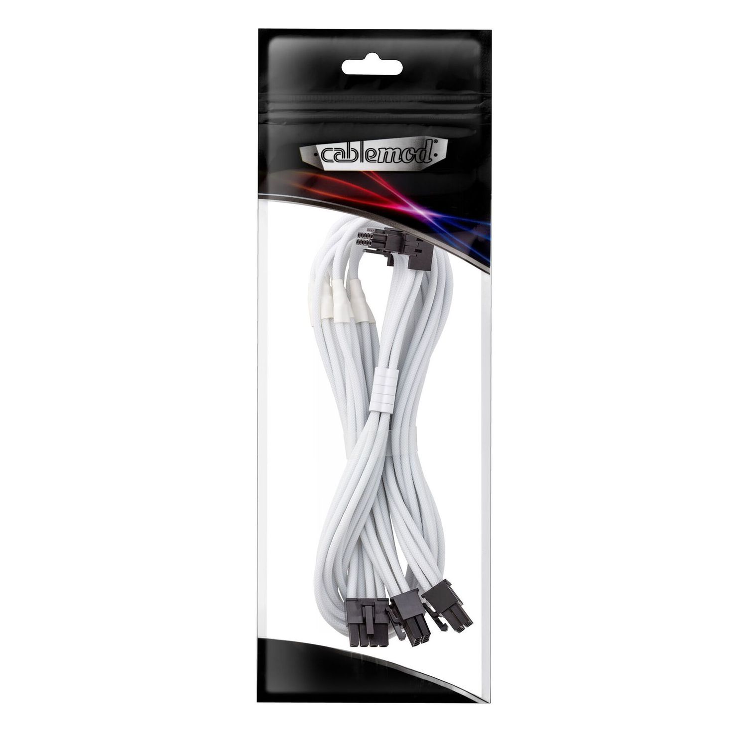 Adapterkábel Cablemod C-Series Pro - B Verzió, 90°, 16 pin - 3x8 pin PCIe, Fehér