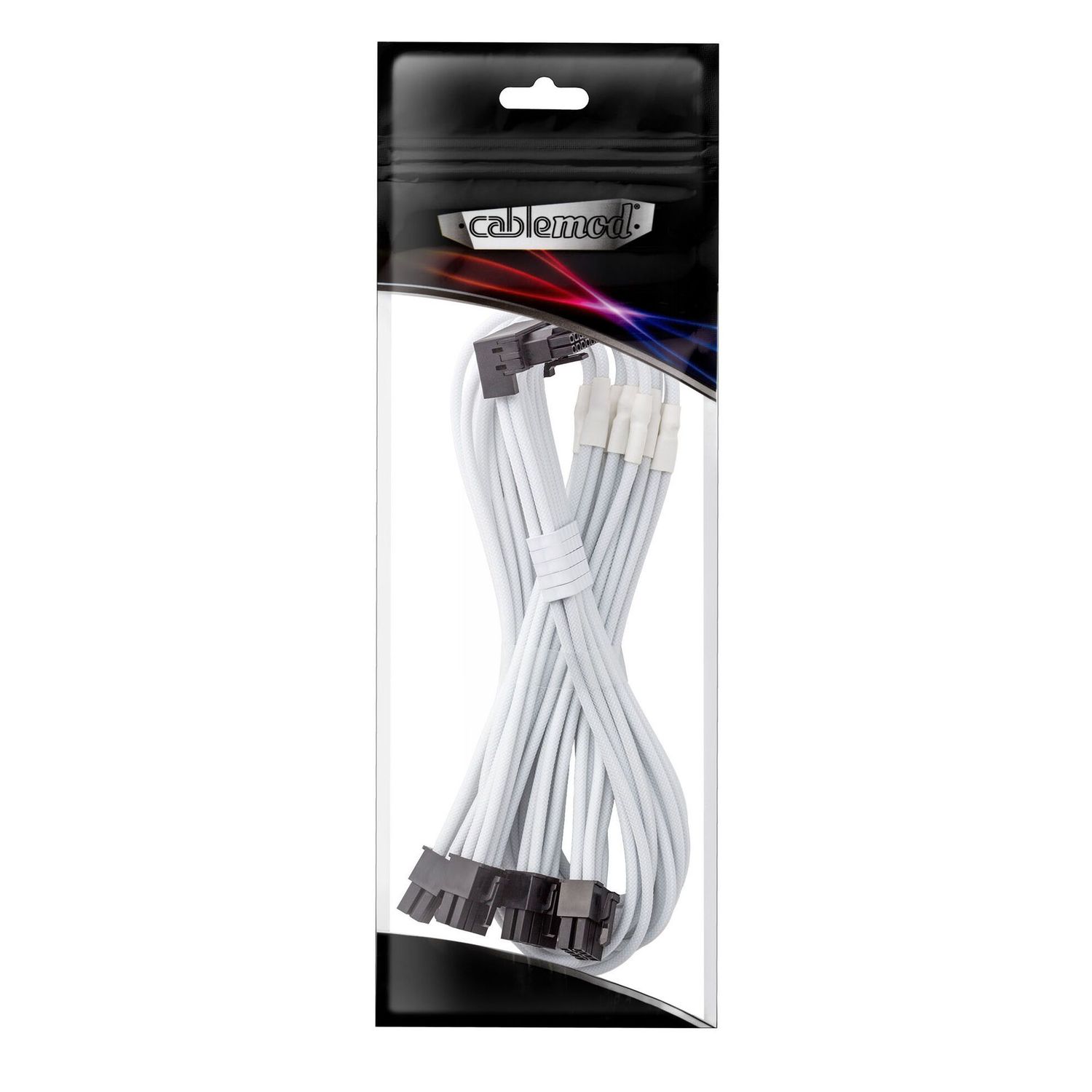 Adapterkábel Cablemod C-Series Pro - B Verzió, 90°, 16 pin - 4x 8 pin PCIe, fehér