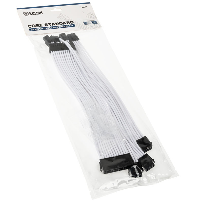 Kolink Core Standard Braided Cable Extension Kit - Brilliant White