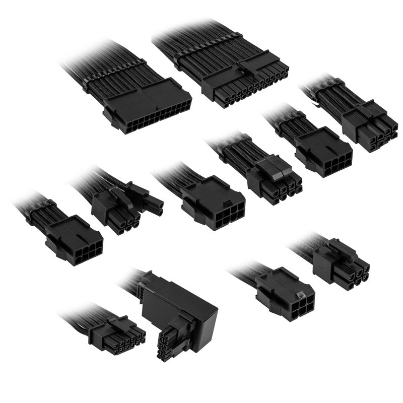 Kábel Kolink Core Pro fonott kábelhosszabbító kit 12V-2x6 Type 2 - Jet Black