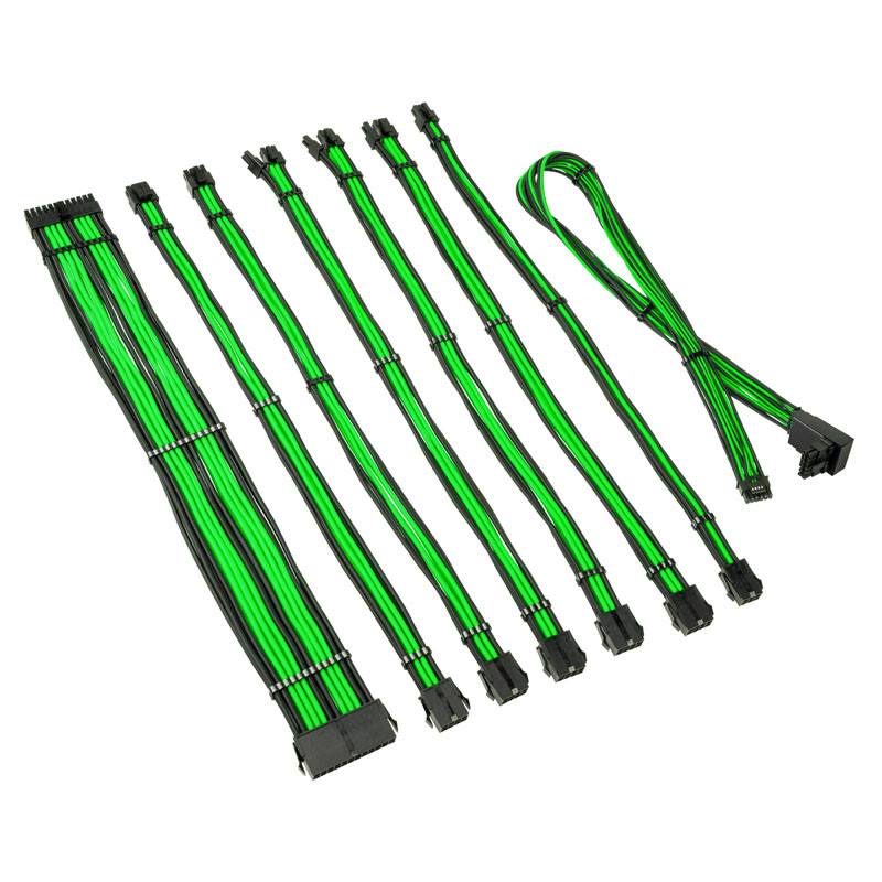 Kolink Core Pro Braided Cable Extension Kit 12V-2x6 Type 2 - Venom Green