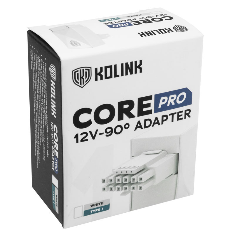 Adapter Kolink Core Pro 12VHPWR-2x6pin 90fok Adapter - Type 1, Fehér