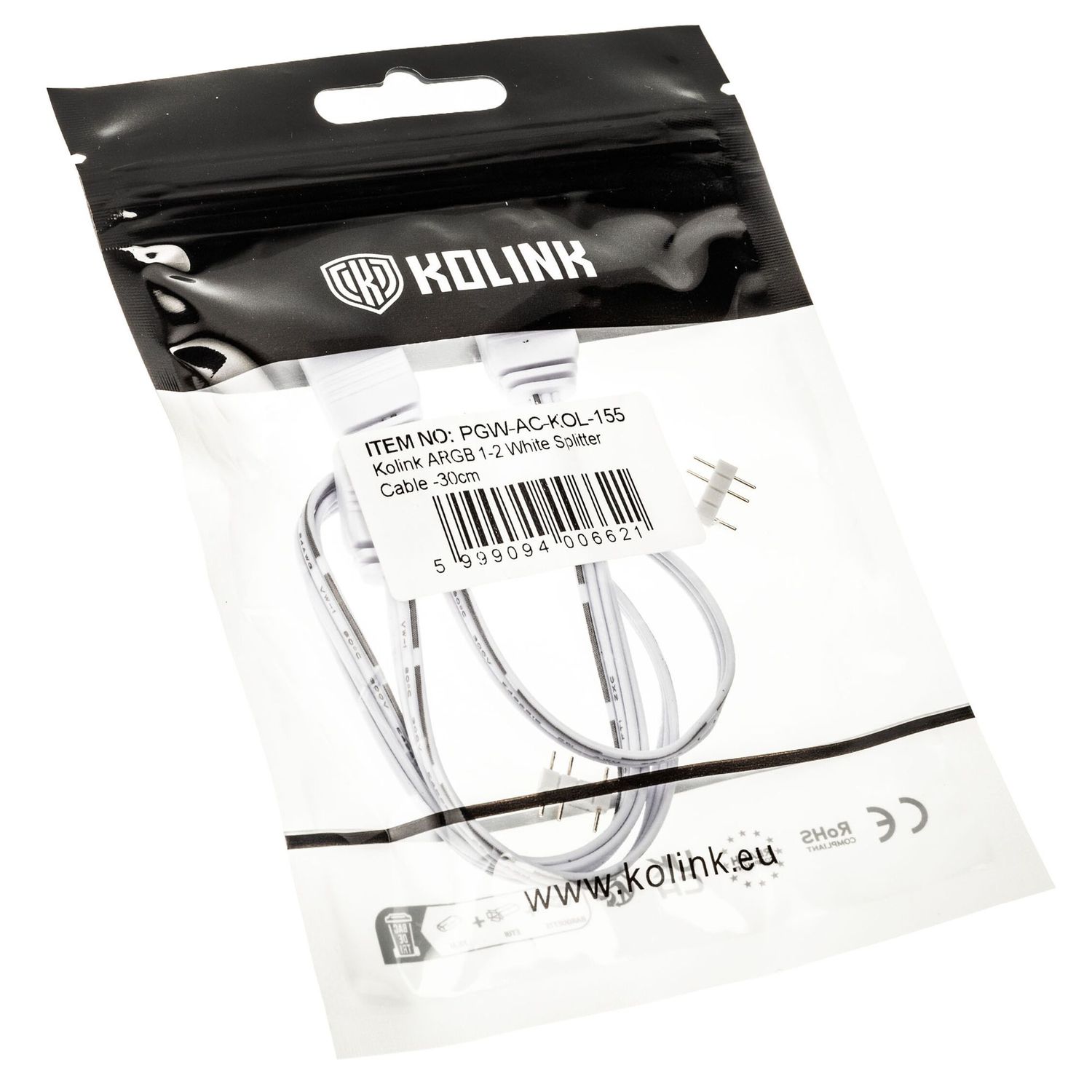 Kolink ARGB 1-2 splitter cable - 30cm, white