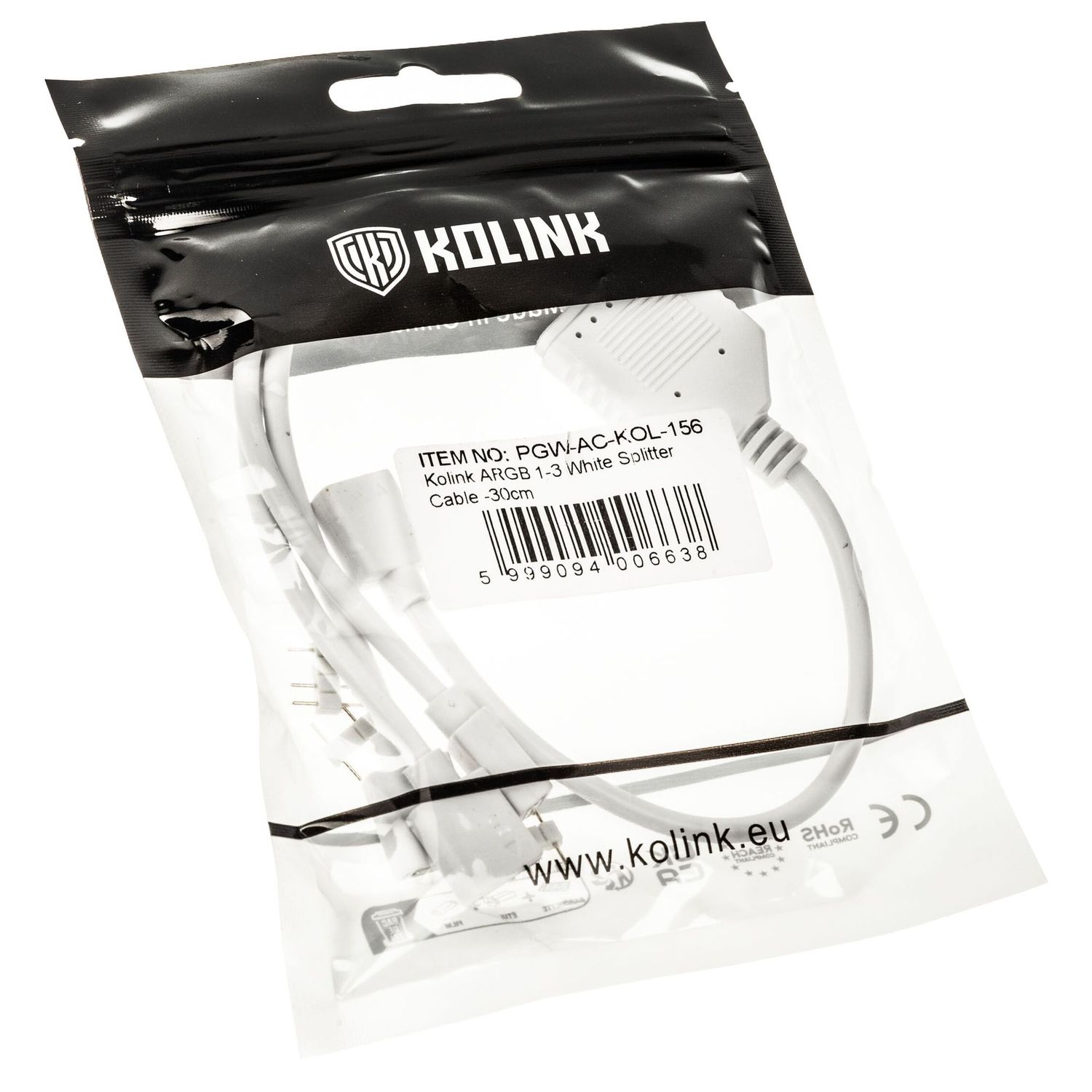 Kolink ARGB 1-3 splitter cable - 30cm, white