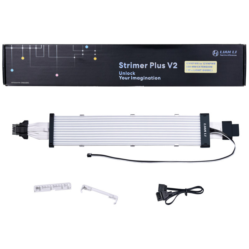 Kábel Lian Li Strimer Plus V2 12VHPWR 16pin VGA Tápkábel 32cm 12LED aRGB