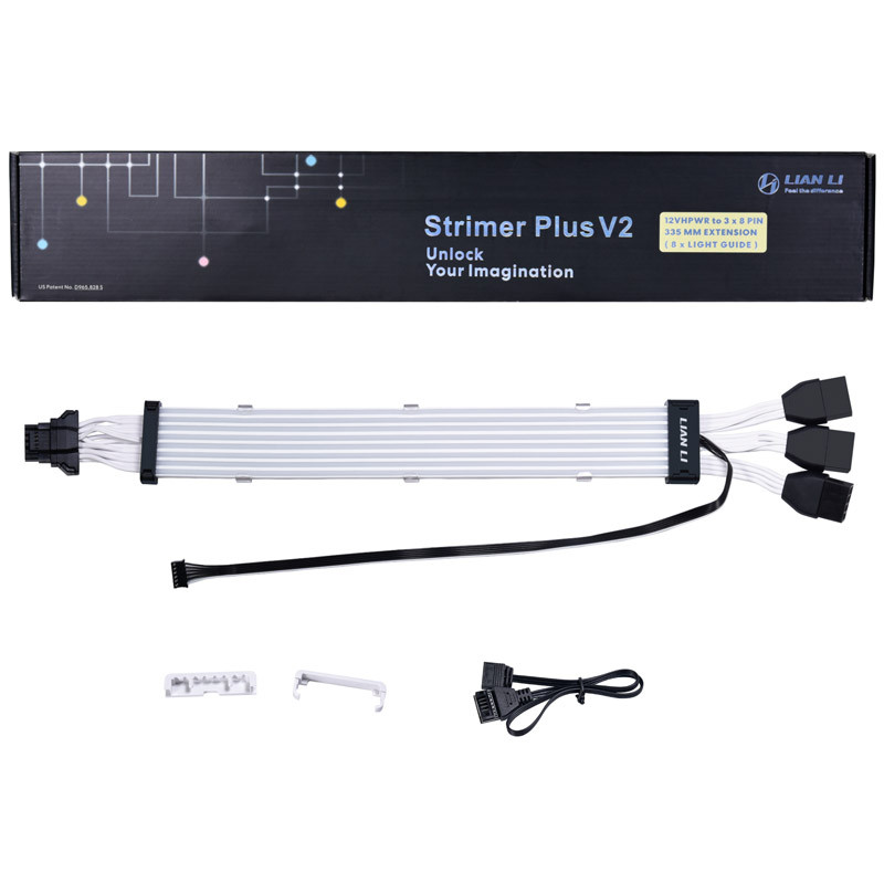 Kábel Lian Li Strimer Plus V2 12VHPWR 16pin - 3x8pin VGA Tápkábel 33.5cm 8LED aRGB