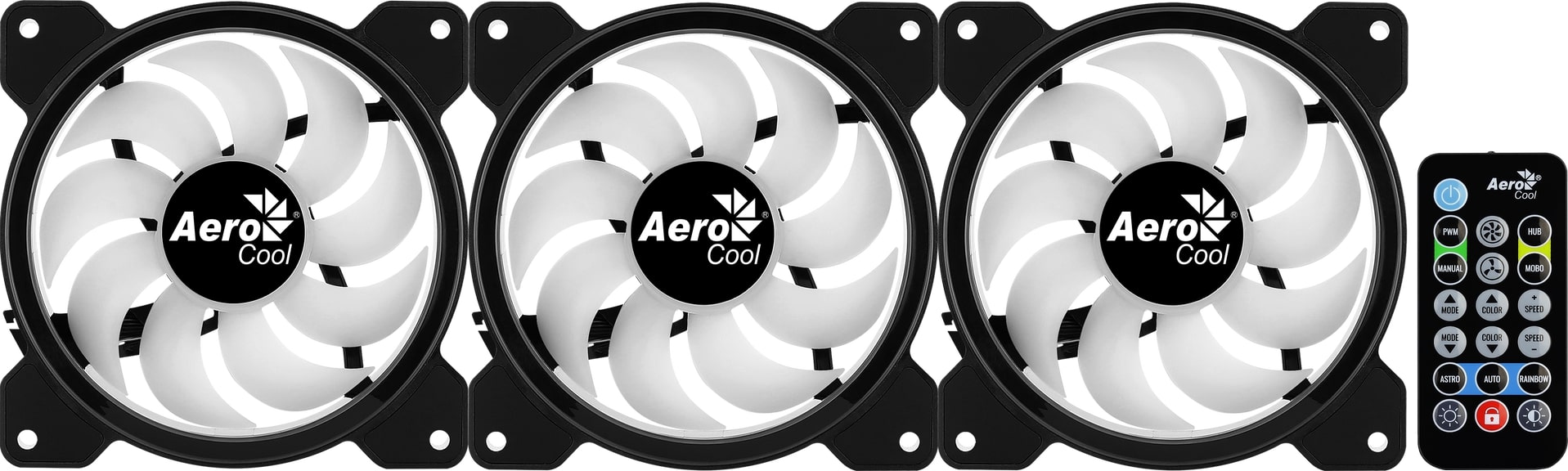 Ventilátor Aerocool Saturn 12F ARGB Pro 12cm RGB LED 3db-os + vezérlő