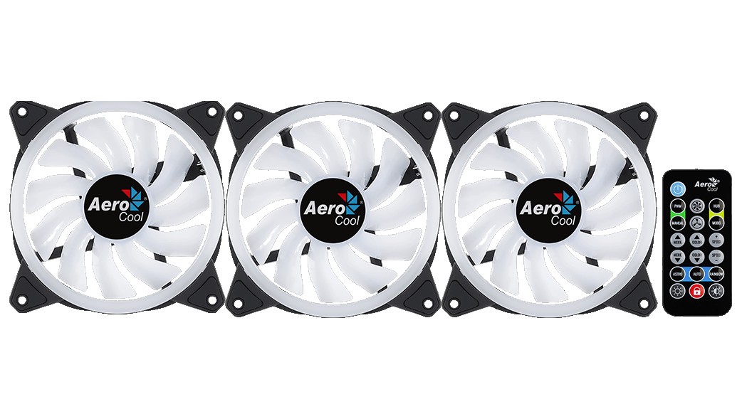 Ventilátor Aerocool Duo 12 Pro 3x 12cm ARGB LED + Vezérlő