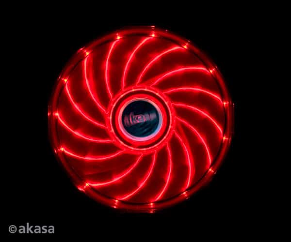 Ventilátor Akasa Vegas LED 12cm Piros