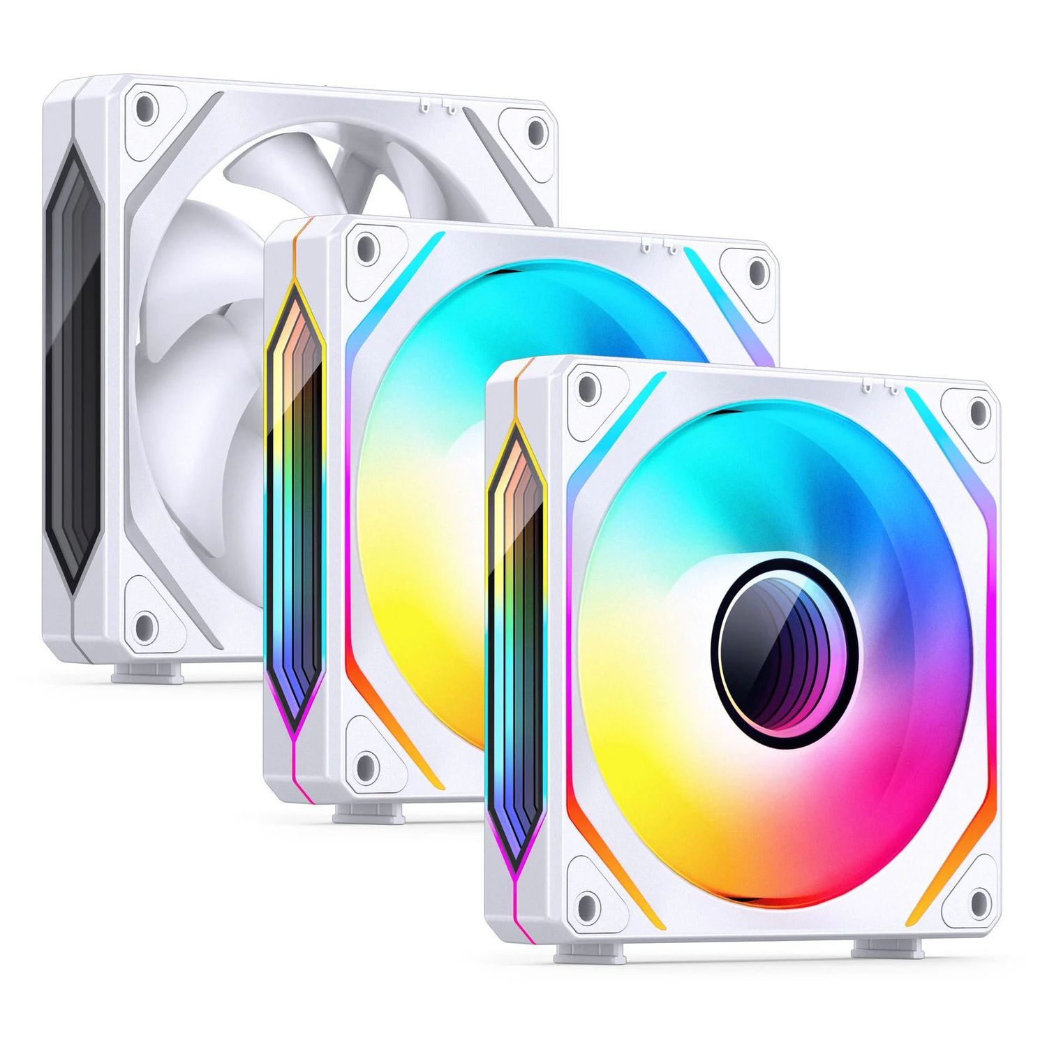 Jonsbo ZL-120W PWM ARGB Fan 3-pack, regular orientation - 120mm, white