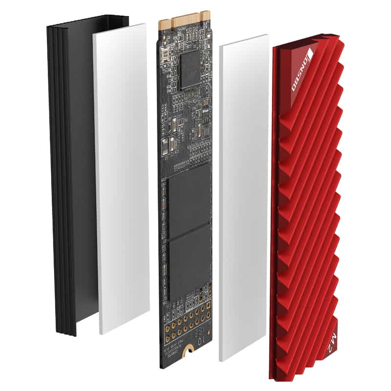 SSD hűtő Jonsbo M.2-3 NVMe hűtőborda Piros