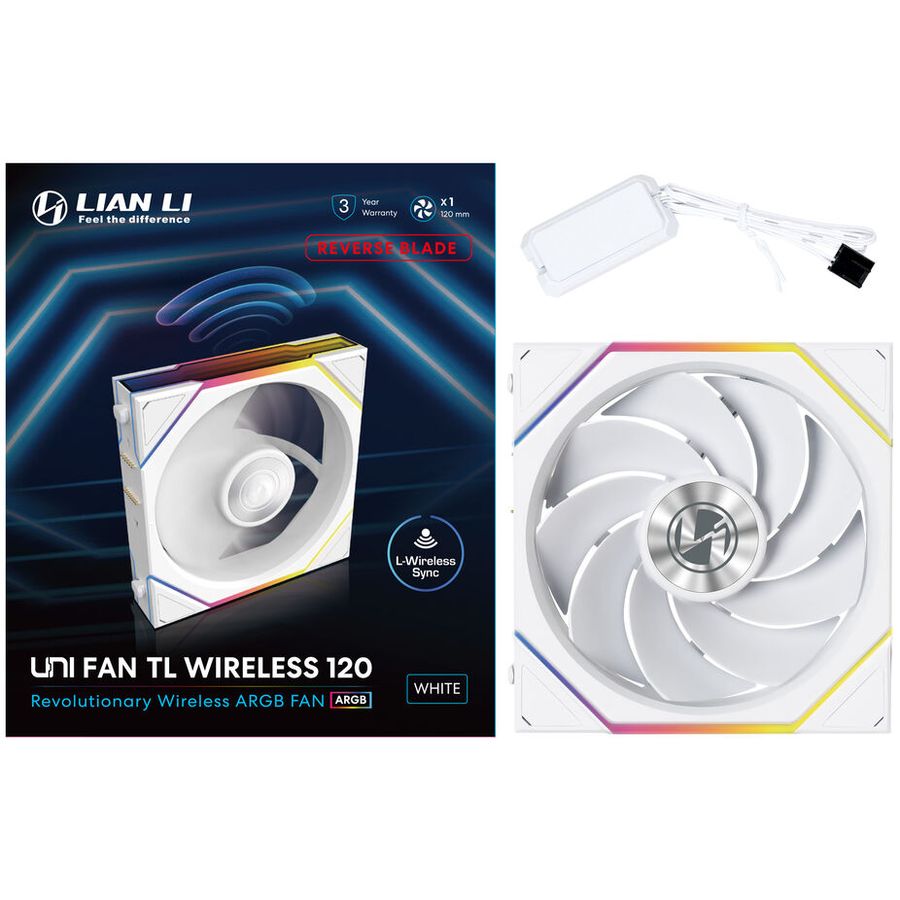 Ventilátor Lian Li UNI FAN TL Wireless ventilátor, fordított légáramlás, 120mm, fehér