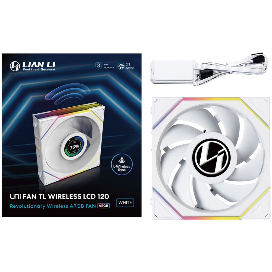 Ventilátor Lian Li UNI FAN TL-LDC Wireless ventilátor, 120mm, fehér