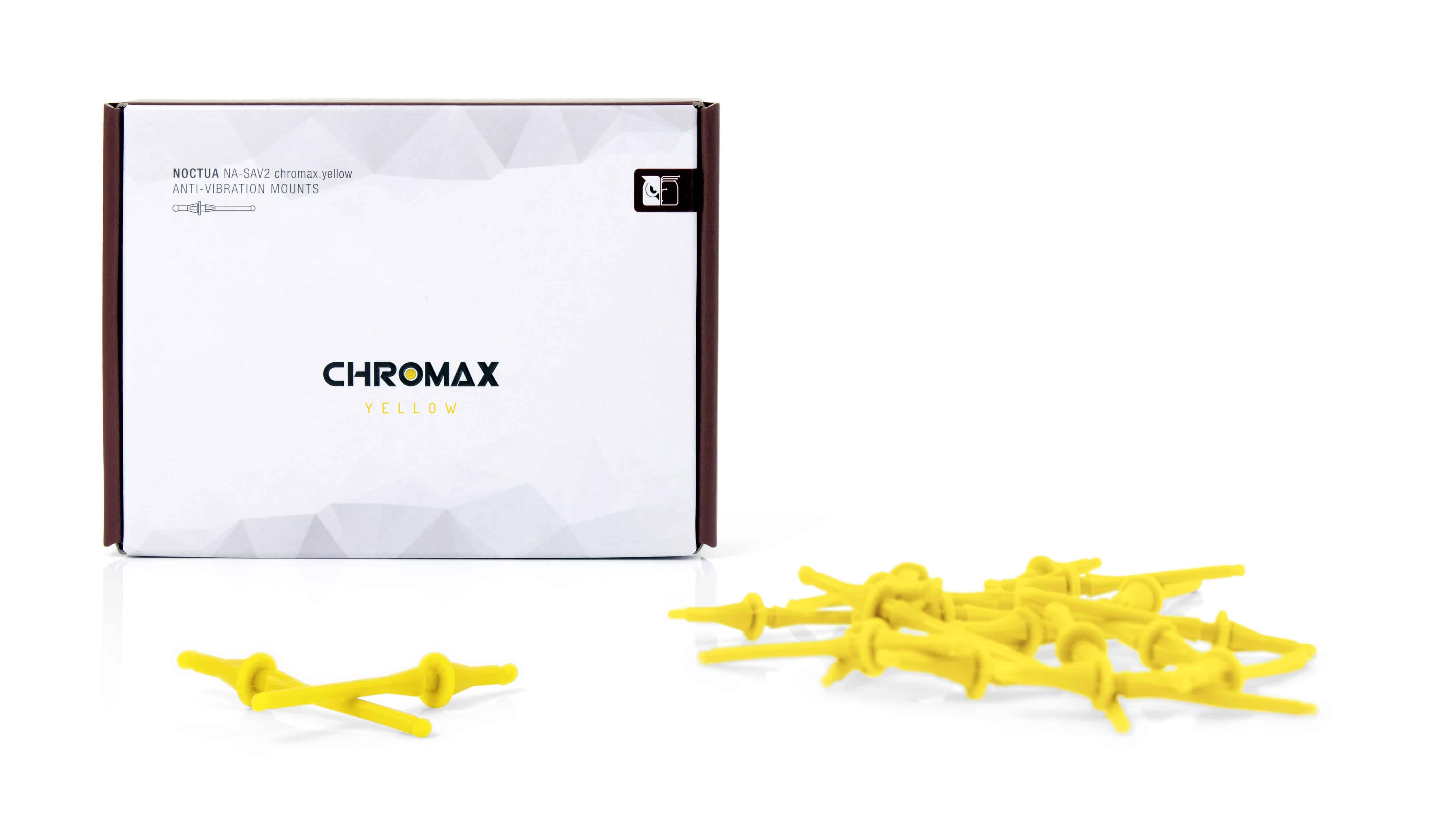 Noctua NA-SAV2 chromax.yellow Anti-Vibration Fan Mounts, 20 pack