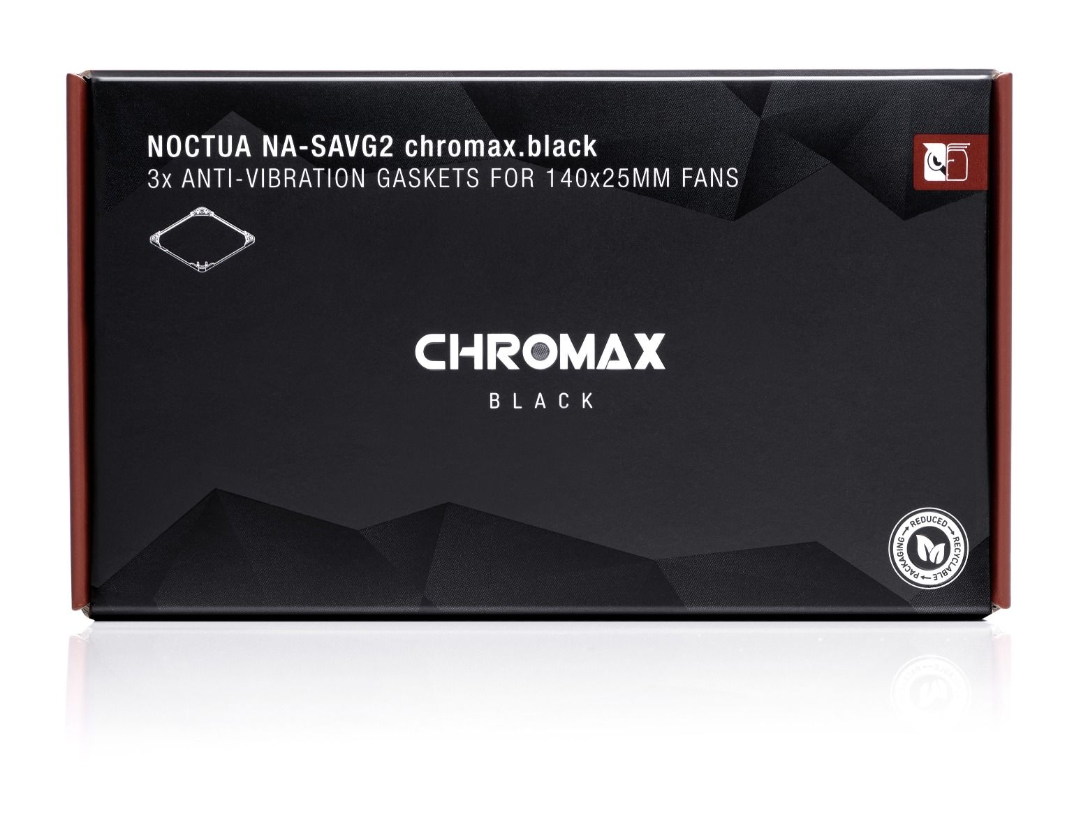 Ventilátor kiegészítő NOCTUA NA-SAVG2 chromax.black vibráció csökkentő 14cm