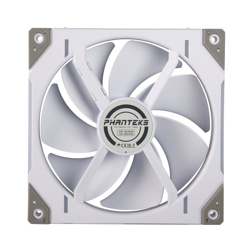 Ventilátor PHANTEKS D30 PWM Fan, DRGB, 3db-os szett - 140mm, Fehér
