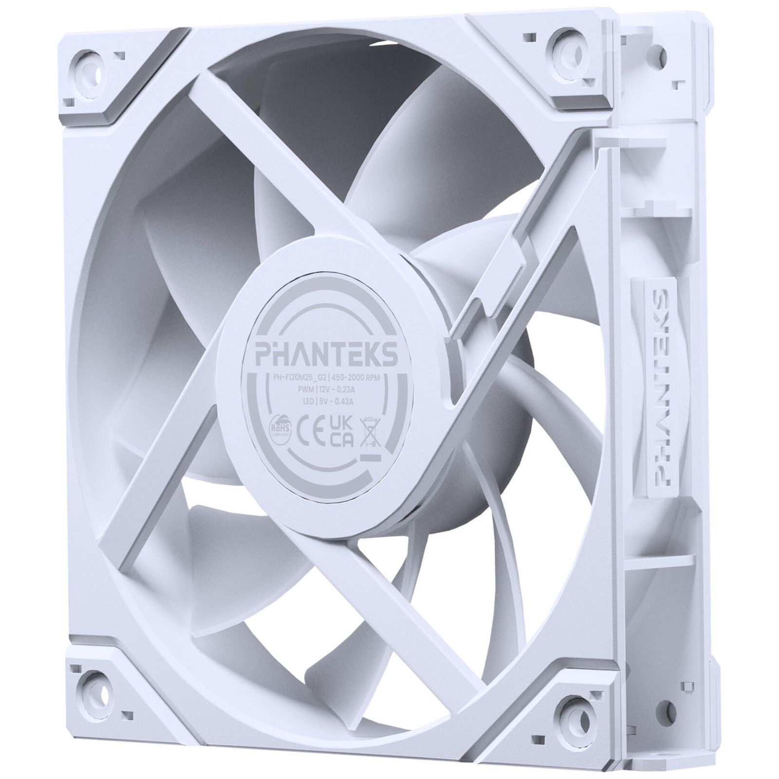 PHANTEKS M25 Gen2 PWM D-RGB fan - 120mm, white