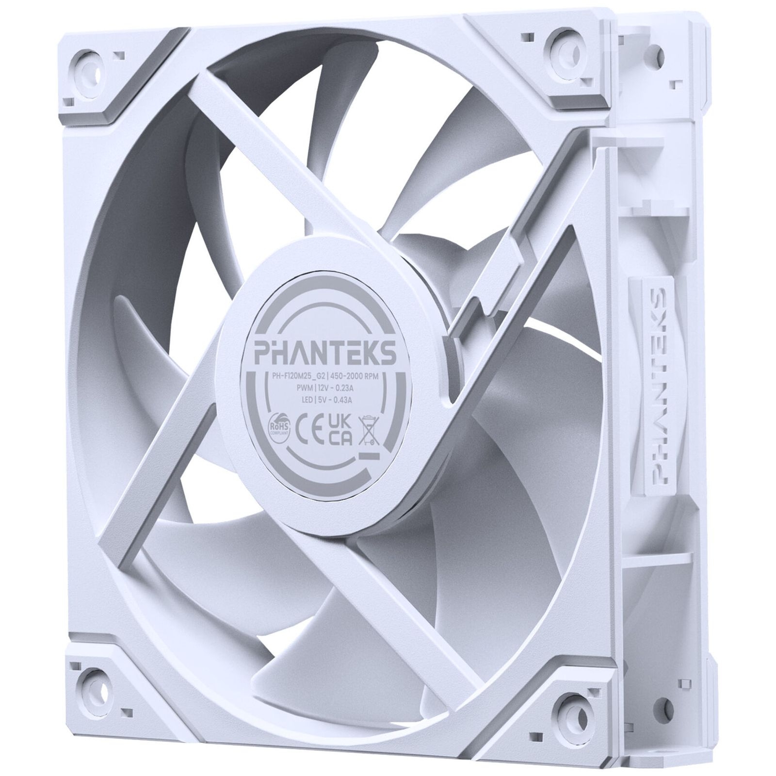 PHANTEKS M25 Gen2 PWM Reverse Airflow D-RGB fan - 120mm, white